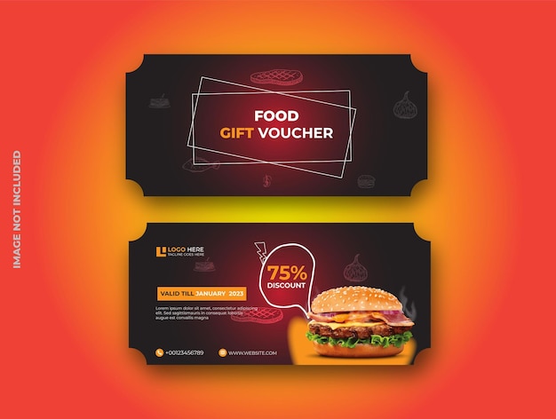 Vector voucher voor voedselcadeaubonnen