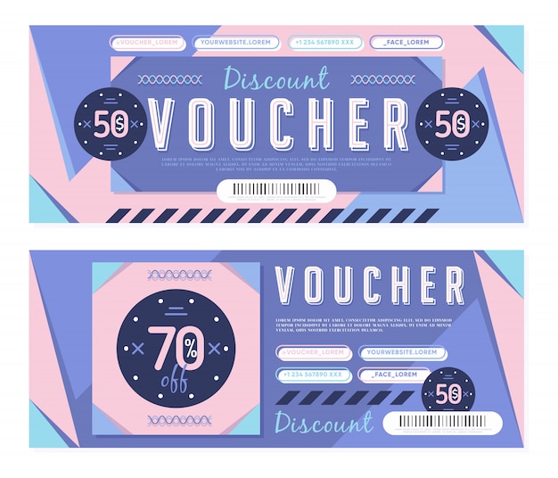 Vouchers for 50$ and 70% discount