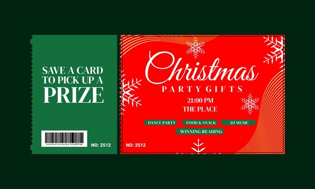 Vouchersjabloon voor loterijprijzen op eerste kerstdag