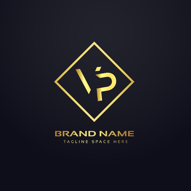 Vp golden color text logo