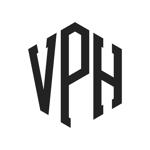 ロゴのデザイン: VPH 文字 VPH モノグラム ロゴは六角形の形を用いる