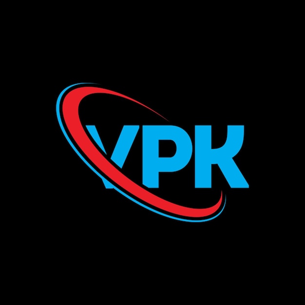 Vpk 로고 Vpk 글자 Vk 글자 로고 디자인 이니셜 Vk 로고 원과 대문자 모노그램 로고 Vk 기술 비즈니스 및 부동산 브랜드를 위한 타이포그래피