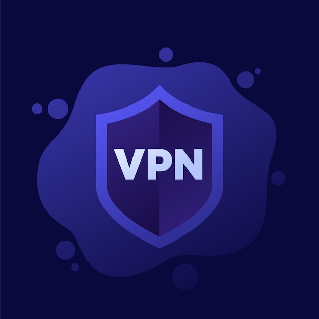 Vector vpn-icoon met een schildvectorontwerp