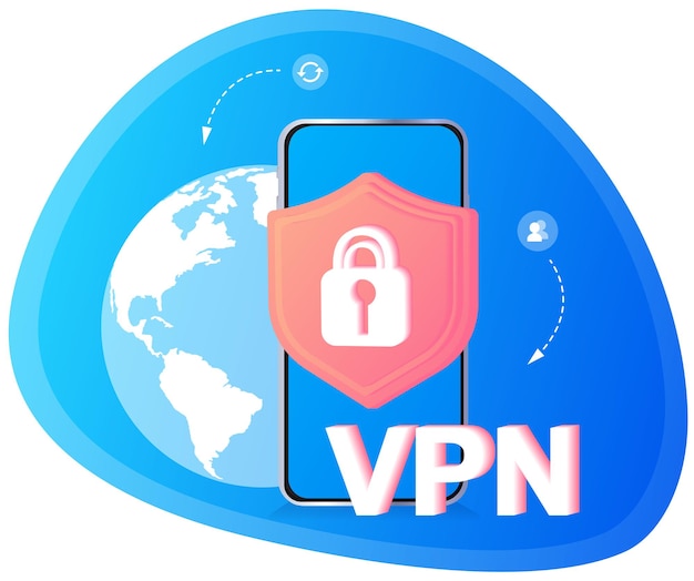 Значки концепции службы vpn использование vpn для защиты своих личных данных на компьютере virtual private