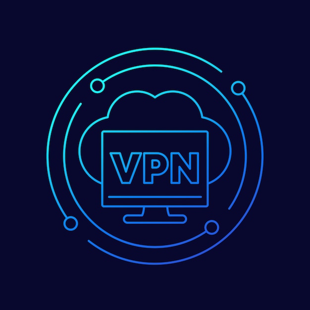 VPN-service lijn vector pictogram