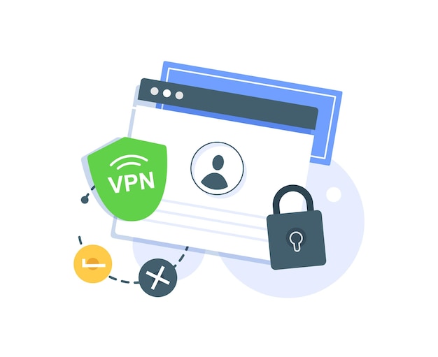 VPN Service to Protect his Personal DataPrivacy Protection concept
