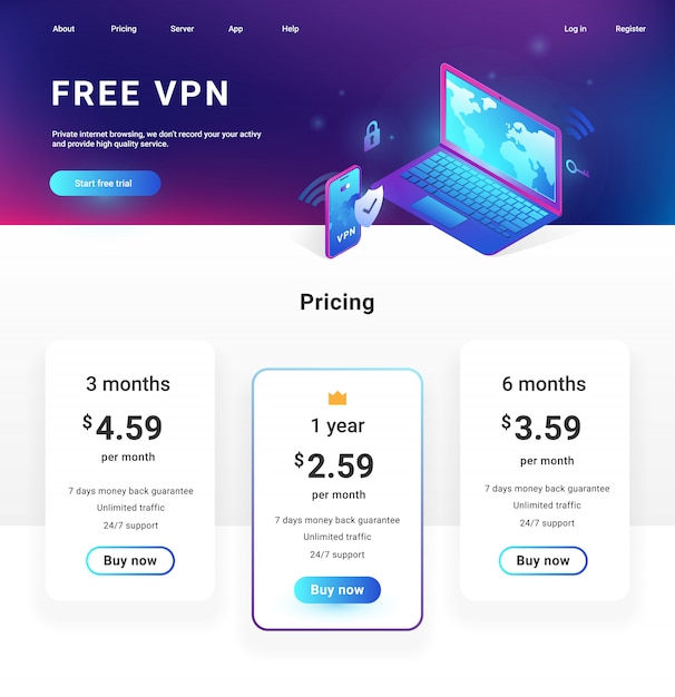 Vpn service website, banner