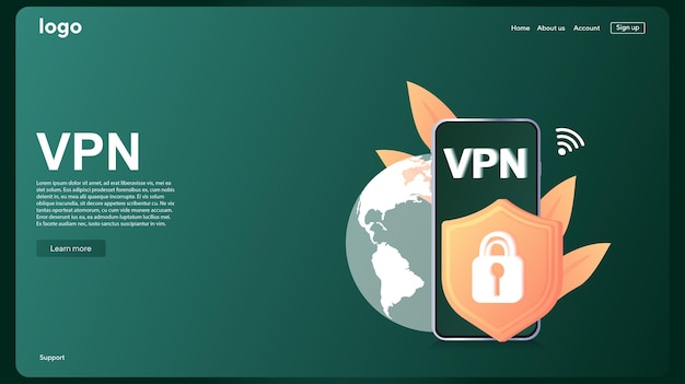 Vpn-serviceconcept vpn gebruiken om zijn persoonlijke gegevens op de computer te beschermen virtual private network