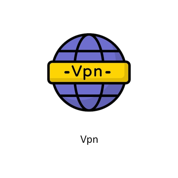 Vpn vector gevulde omtrek pictogram ontwerp illustratie