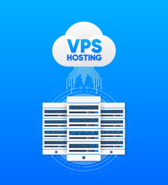 Vector vps hosting virtual private server web hosting services infrastructure technology technology concept