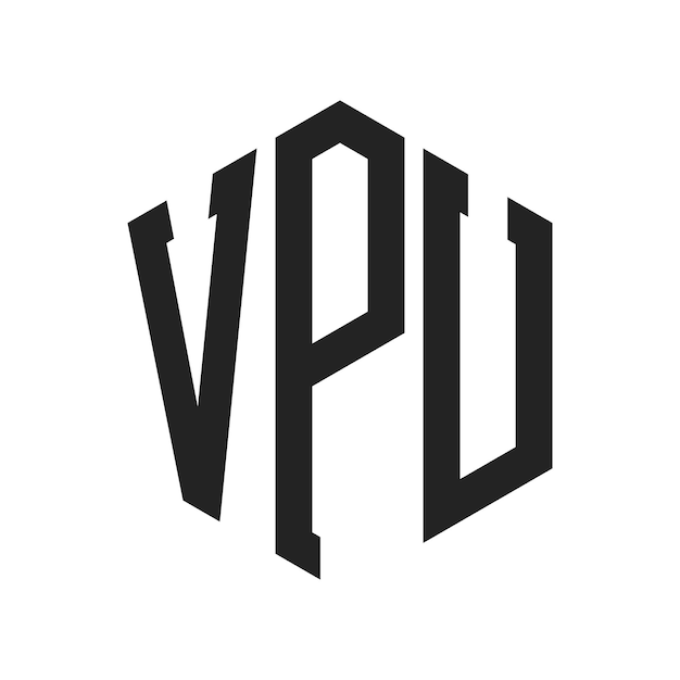 VPUのロゴデザイン: 頭文字VPUのモノグラムヘクサゴンの形を用いたロゴ