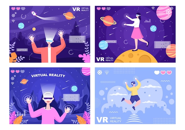 Vr-bril virtual reality vectorillustratie