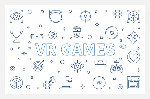 Vr games outline icons