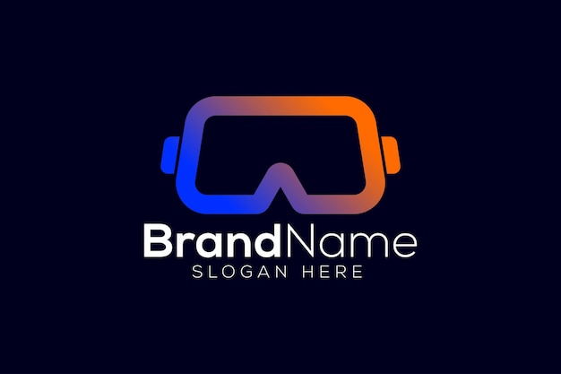 VR headset logo design template