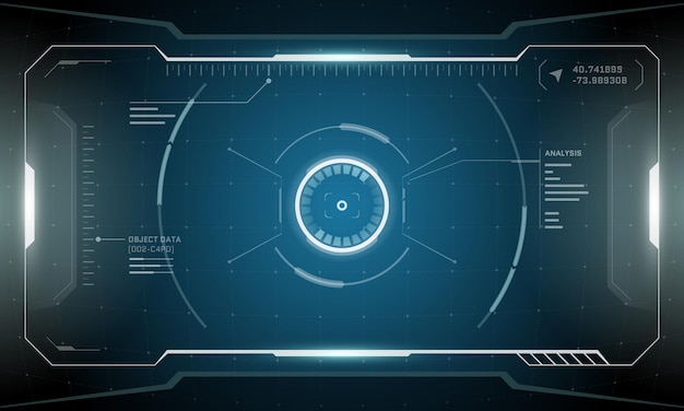 向量vr hud数字未来屏幕设计科幻视图抬头显示虚拟现实技术