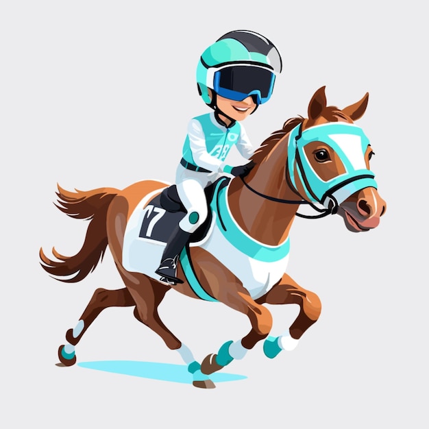 Vector vr jockey vector on white background