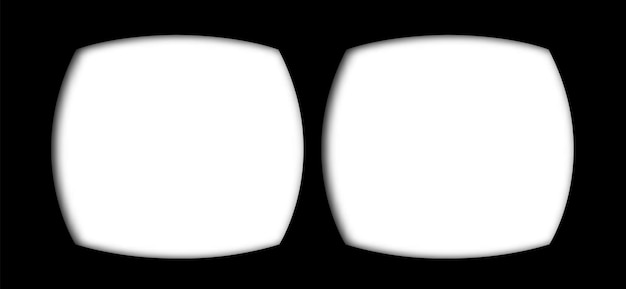 VR lens shape frame View from virtual reality headset