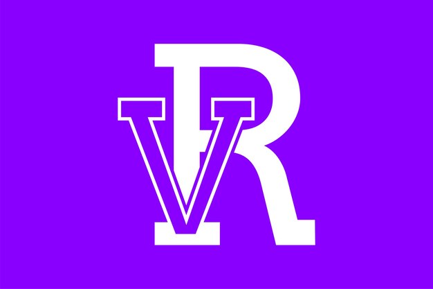 vr of rv moderne initialen logo ontwerp idee