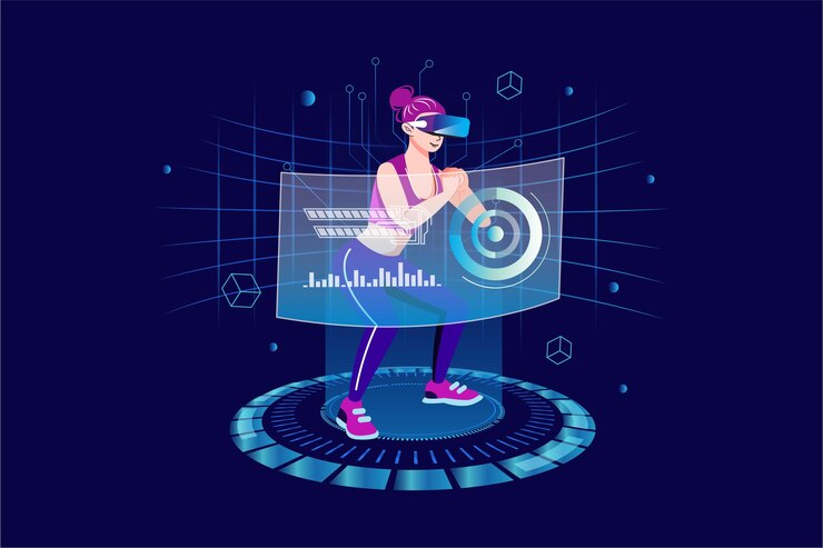 Vector vr sports illustration concept flat illustration isolated on white background
