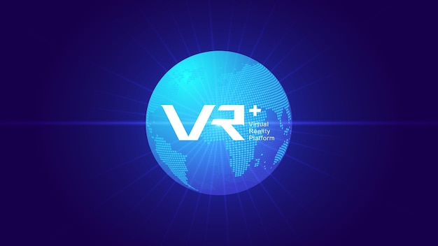 VR VRP digitale technologie aarde Perspectief ruimte diepblauw technologie effect vectorelementen
