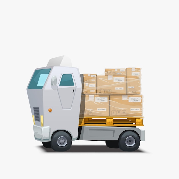 Vracht levering witte kleur vrachtwagen uitvoering