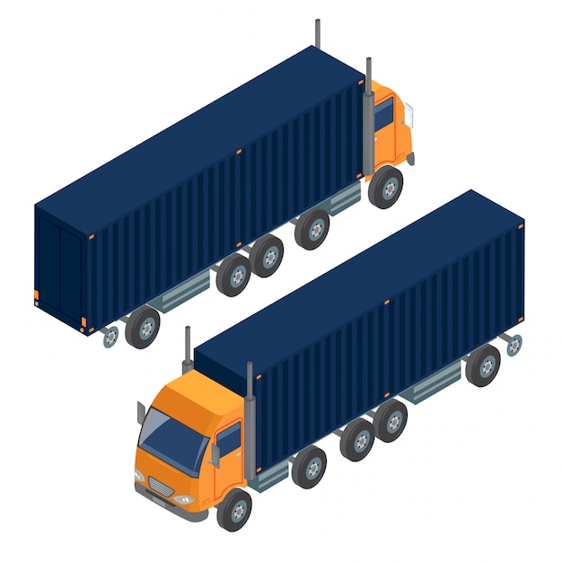 Vector vrachtvervoer vrachtwagenaanhangwagen. vrachtwagen. logistiek transport