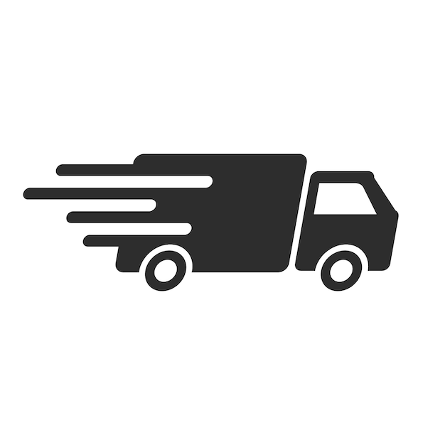 Vrachtwagen auto snelle levering pictogram vector