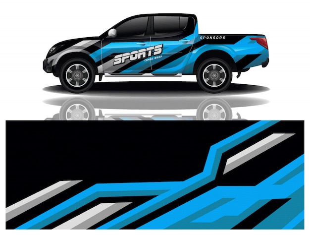 Vrachtwagen auto sticker wrap ontwerp vector