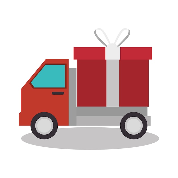vrachtwagen bezorgdienst geïsoleerd pictogram