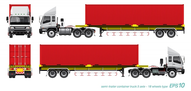 vrachtwagen met aanhanger