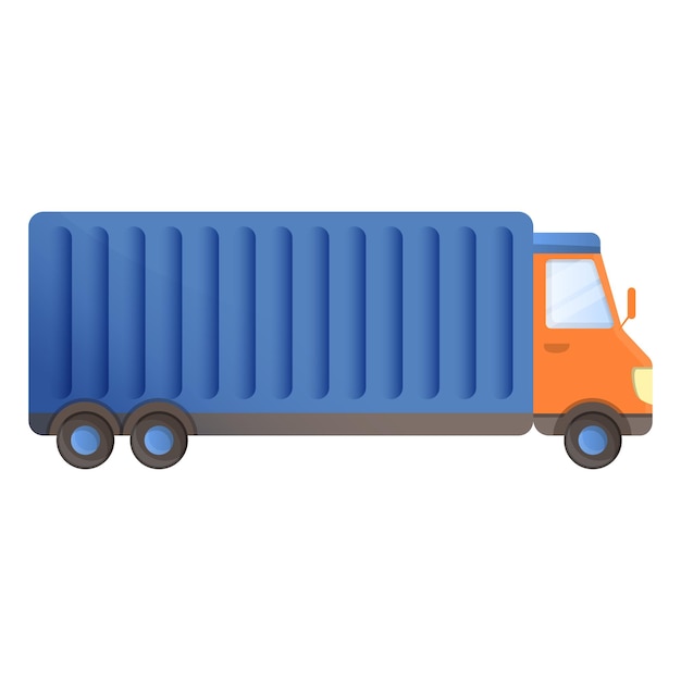 Vrachtwagen pakketbezorging pictogram Cartoon van vrachtwagen pakketbezorging vector pictogram voor webdesign geïsoleerd op een witte achtergrond