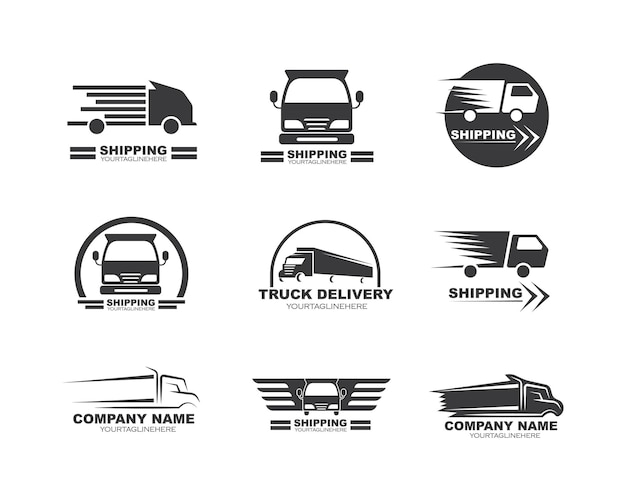 Vrachtwagen pictogram logo vector illustratie ontwerp