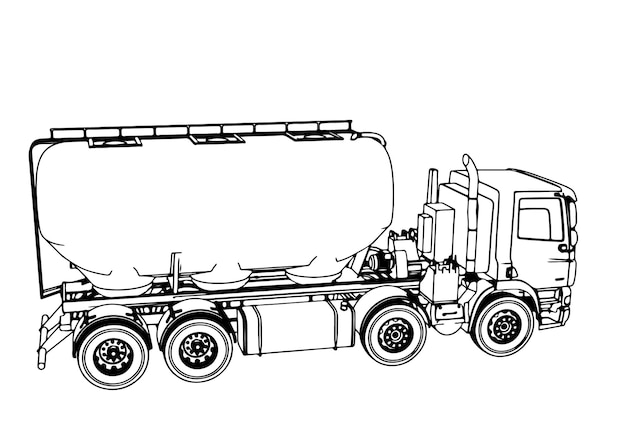 Vector vrachtwagen schets witte achtergrond vector