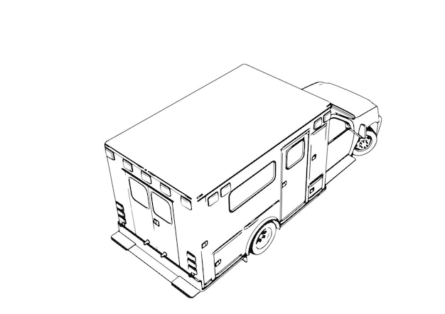 Vrachtwagen schets witte achtergrond vector