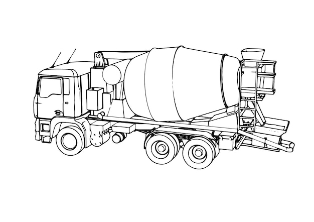 Vector vrachtwagen schets witte achtergrond vector