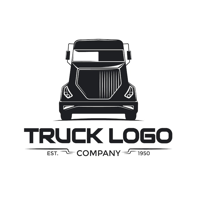 Vrachtwagen vector logo silhouet illustratie voor bedrijfsindustrie vracht logistieke levering