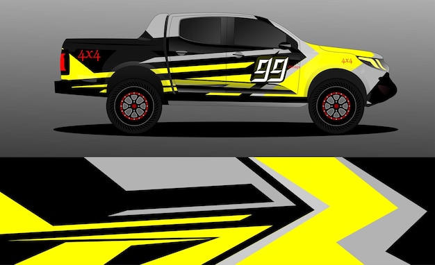 vrachtwagen wrap sticker ontwerp vector abstracte grafische achtergrond kit ontwerpen voor voertuig race auto rally
