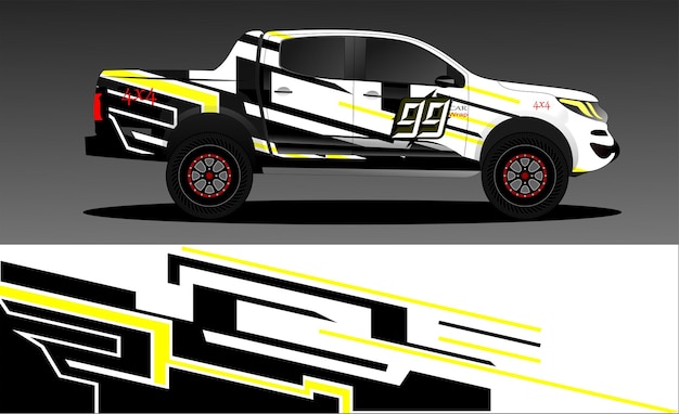 vrachtwagen wrap sticker ontwerp vector abstracte grafische achtergrond kit ontwerpen voor voertuig race auto rally