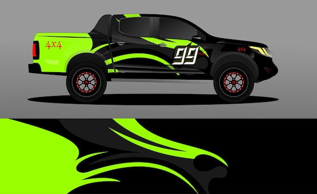 vrachtwagen wrap sticker ontwerp vector abstracte grafische achtergrond kit ontwerpen voor voertuig race auto rally