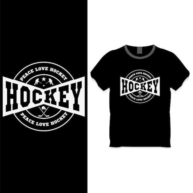Vector vrede liefde hockey t-shirt ontwerp