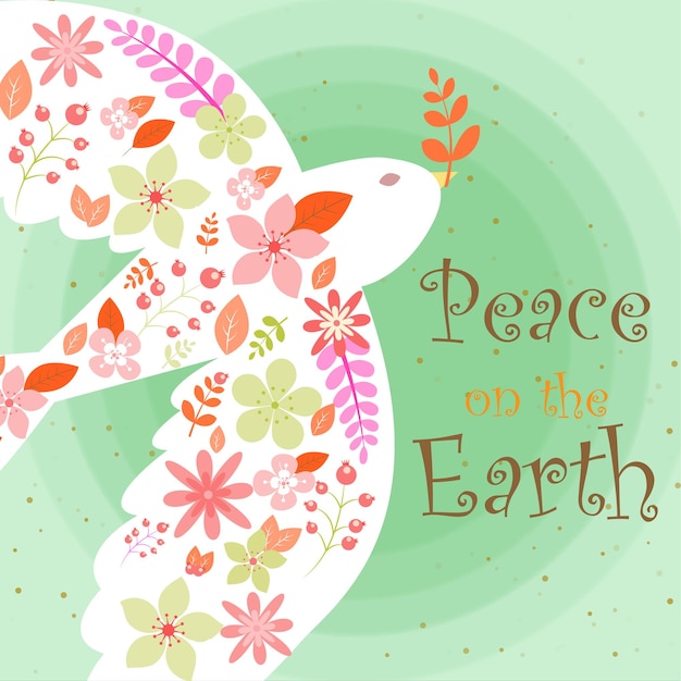 Vrede op de aarde, internationaal wereldvredesdag vectorontwerp