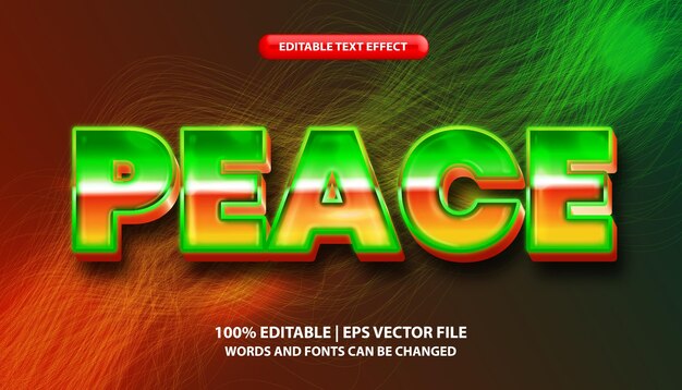 Vrede teksteffect stijl groen en oranje verloopeffect