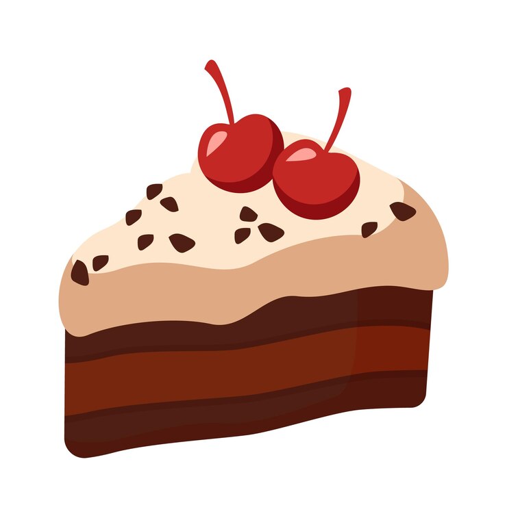 Vector vrede van chocoladekoek met kersen vector illustratie