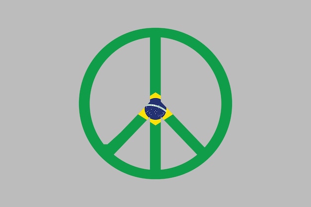 Vrede voor brazilië met vlag braziliaanse nationale vlag eps vector illustratie