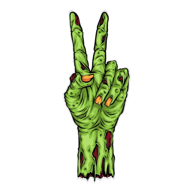 Vredesteken zombie hand illustratie