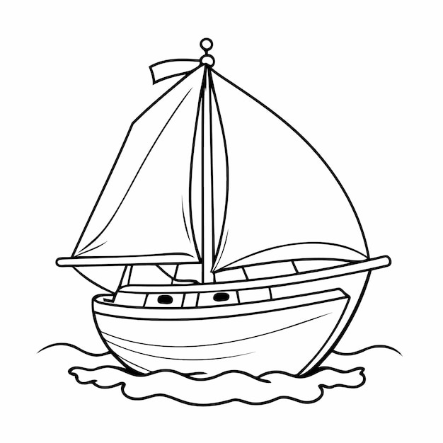 Vreugdevolle zeilboot doodle voor peuters boek.