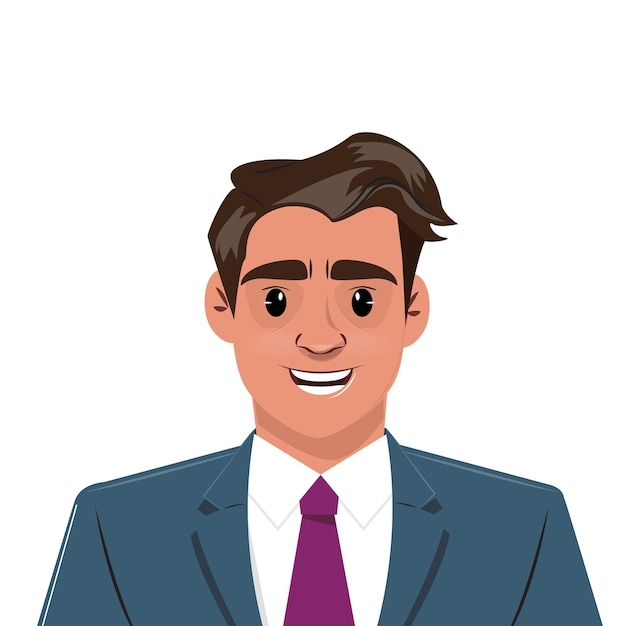 Vriendelijk mannelijk personage portret met een zelfverzekerde uitdrukking perfect voor zaken