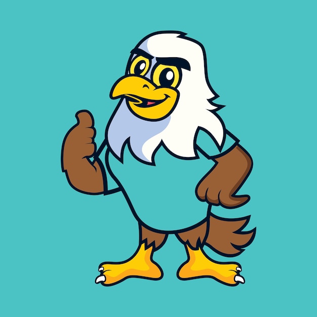 Vriendelijke adelaar mascotte logo ontwerp