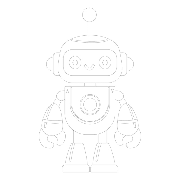 Vriendelijke cyborg met antenne.
