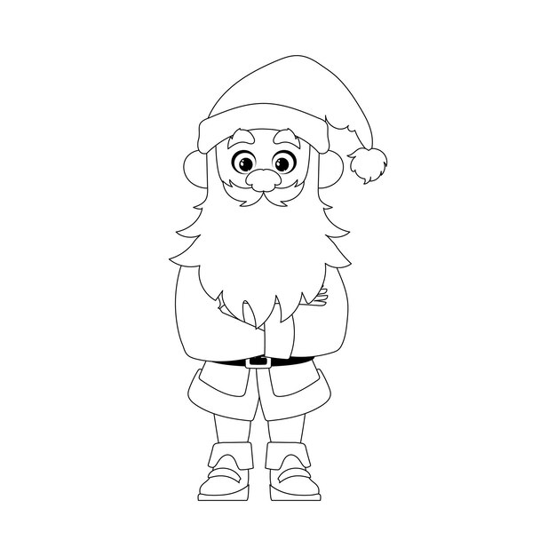 Vriendelijke en lieve kerstman, de hoofdpersoon van de nieuwjaarsvakantie-kleurstijl